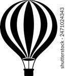          Hot air balloon silhouette vector illustration.

