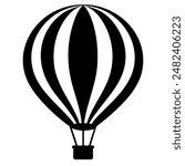          Hot air balloon silhouette vector illustration.
