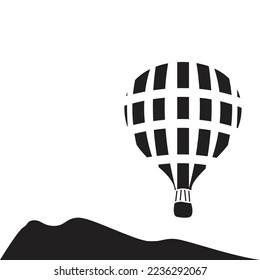 Diseño vectorial de la silueta de globo aerostático, Ilustración vectorial de globo aerostático de vuelo.