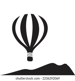 Hot air balloon silhouette vector design, Flying for Travel balloon vector illustration.