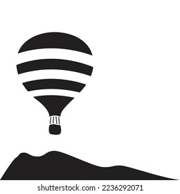 Hot air balloon silhouette vector design, Flying for Travel balloon vector illustration.