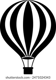          Hot air balloon silhouette vector illustration.
