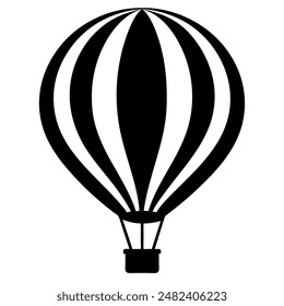          Hot air balloon silhouette vector illustration.
