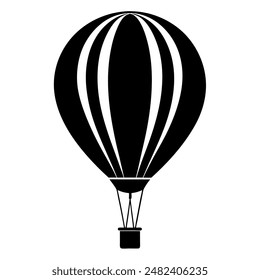          Hot air balloon silhouette vector illustration.
