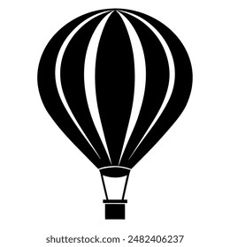          Hot air balloon silhouette vector illustration.
