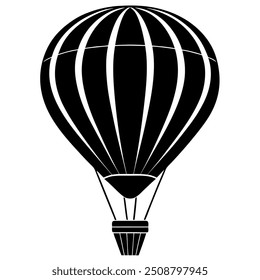 Hot air balloon silhouette vector illustration.