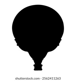 Hot air balloon silhouette vector illustration on white background