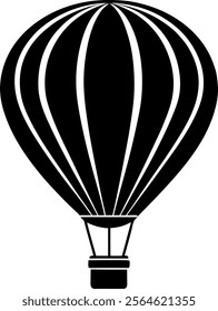 Hot air balloon silhouette vector illustration.