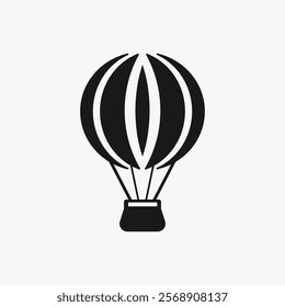 Hot air balloon silhouette vector illustration.