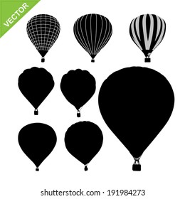 Hot air balloon silhouettes vector 