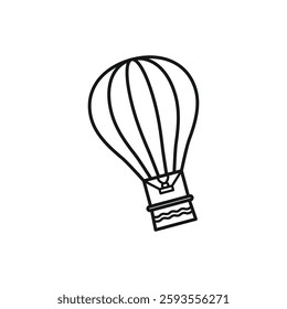 Hot air balloon simple outline illustration