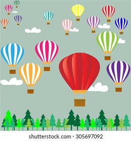 Hot air balloon in the sky