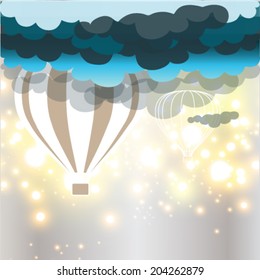 Hot air balloon sky background