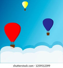 hot air balloon in the sky with cloud