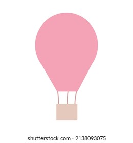 Hot air balloon in the sky. Decor for the children's room balloons and derezhables. Vector illustration isolated on white background