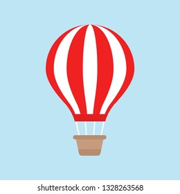 Hot air balloon  Sky  Icon  White background  Vector illustration  EPS 10 