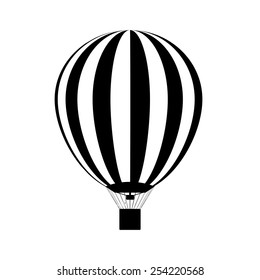 Hot air balloon in the sky. silhouette. Vector