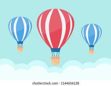 Hot air balloon in the sky. Air balloon vector
