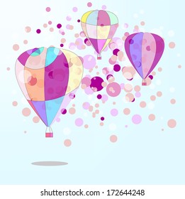 hot air balloon in the sky vector