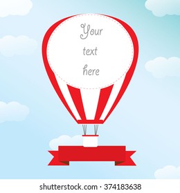 hot air balloon in the sky .vector  illustration