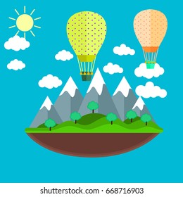 hot air balloon in the sky vector