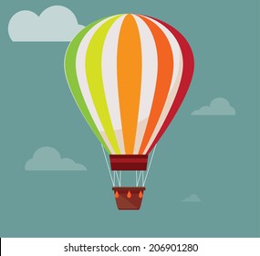 hot air balloon in the sky vector/illustration /background