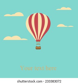hot air balloon in the sky vector/illustration /background/greeting card
