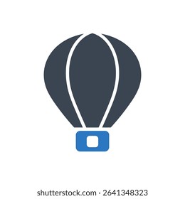 Hot air balloon soaring through the sky icon