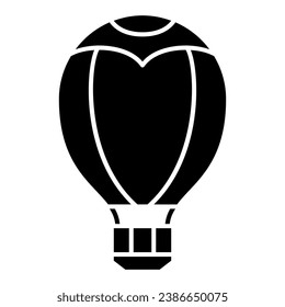 Hot air balloon solid icon, Balloons festival concept, Aerostat sign on white background, Balloon icon in glyph style for mobile concept and web design. Vector graphics