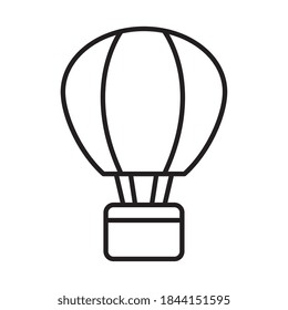 Hot air balloon sticker and line style icon design of Transportation adventure freedom journey travel up airship and trip theme Vector illustration