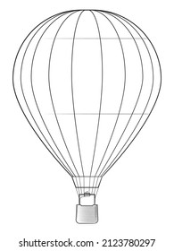Hot air balloon - stock illustration of classic vintage flying vehicle.