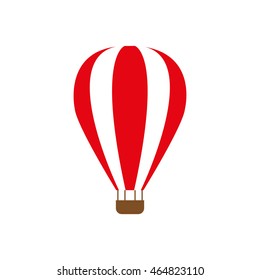 hot air balloon striped transportation icon. Isolated and flat illustration. Vector graphic