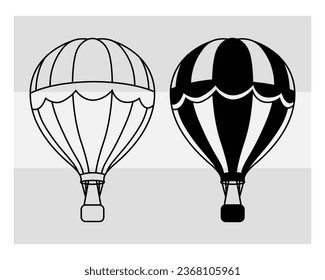 hot air balloon svg,  silhouette, fire balloon, Balloon Rides, Balloon Silhouette, Clipart, Outline, Eps, svg