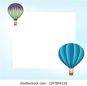 Hot air balloon template illustration