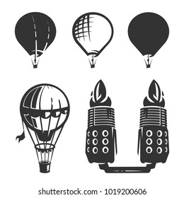 Hot air balloon, balloon, thermal balloon, aerostat, airship.Aerostat balloon vector.