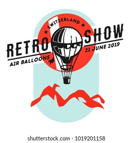 Hot air balloon, balloon, thermal balloon, aerostat, airship.Aerostat balloon vector.