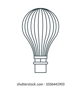 Hot air balloon thin line vector icon