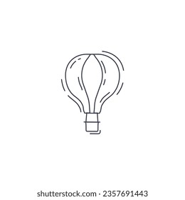 hot air balloon thin line icon.
