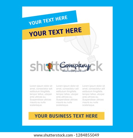 Hot air balloon  Title Page Design for Company profile ,annual report, presentations, leaflet, Brochure Vector Background