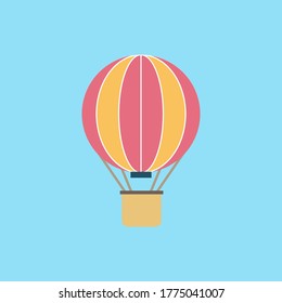 Hot Air Balloon, transport icon, piece of cheese icon, vector illustration isolated on white background