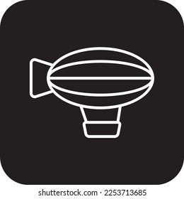 Hot Air Balloon Transportation icon with black filled line style. Vehicle, symbol, transport, line, outline, station, travel, automobile, editable, pictogram, isolated, flat. Vector illustration
