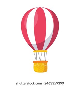 Hot air balloon travel on white background.