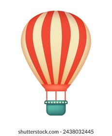 Hot air balloon. Vector 3d illustration isolated on white background.