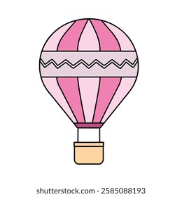 Hot air balloon vector art on white background
