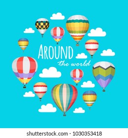 hot air balloon vector backgraund