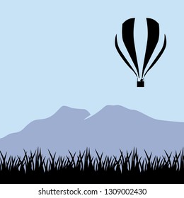 hot air balloon, vector background