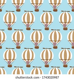 
hot air balloon vector. bear vector. Teddy bear is ballooning