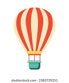 Hot air balloon. Vector flat illustration isolated on white background.