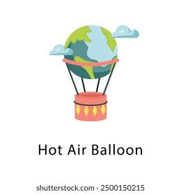 Vector de globo de aire caliente Icono plano Ilustración de diseño Símbolo sobre fondo blanco EPS 10 Archivo 