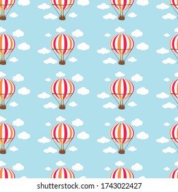 
vector de globo de aire caliente. vector de jirafa. vector de nubes. Globo de jirafas entre las nubes